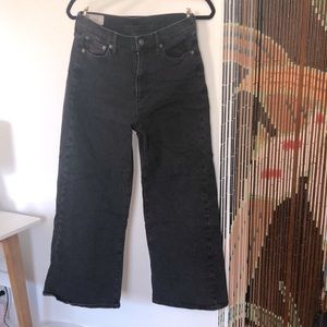 GAP Sky high wide-leg faded black jeans